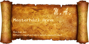 Mesterházi Anna névjegykártya